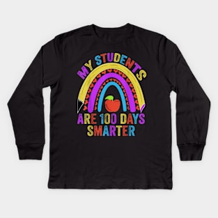 My Students Are 100 Days Smarter 100th Day Of School Kids Long Sleeve T-Shirt